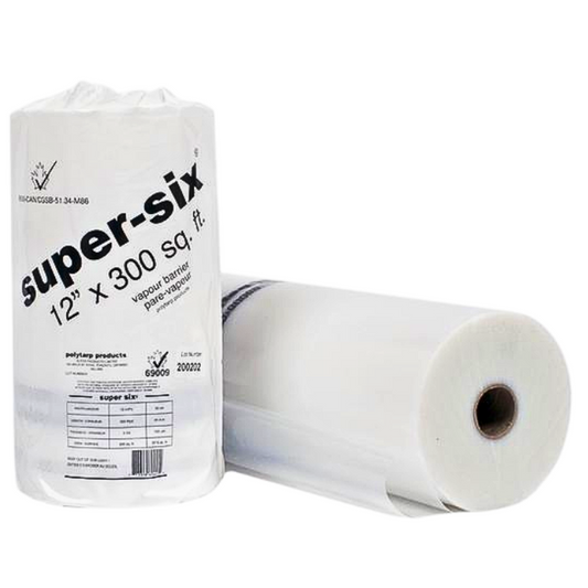 POLYTARP 12" x 300' Roll Super Six 6mil Clear Poly Film